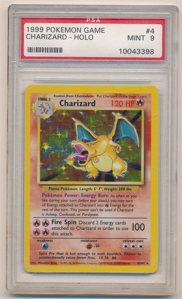 CHARIZARD-HOLO 4/102 Unlimited POKEMON GAME PSA9 MINT 9 PSA population 8333 <a href=https://www.psacard.com/cert/21593365/psa>https://www.psacard.com/cert/21593365/psa</a>