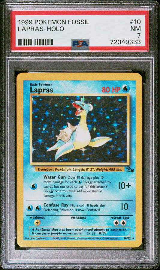 LAPRAS-HOLO 10/62 Common POKEMON FOSSIL PSA7 NM 7 PSA population 2730 <a href=https://www.psacard.com/cert/72349333/psa>https://www.psacard.com/cert/72349333/psa</a>