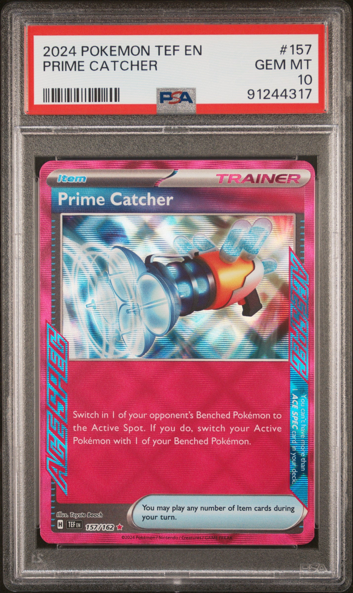 PRIME CATCHER 157/162 Common POKEMON TEF EN-TEMPORAL FORCES PSA10 GEM MT 10 PSA population 321 <a href=https://www.psacard.com/cert/91244317/psa>https://www.psacard.com/cert/91244317/psa</a>