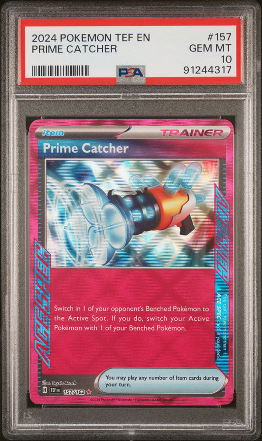 PRIME CATCHER 157/162 Common POKEMON TEF EN-TEMPORAL FORCES PSA10 GEM MT 10 PSA population 321 <a href=https://www.psacard.com/cert/91244317/psa>https://www.psacard.com/cert/91244317/psa</a>