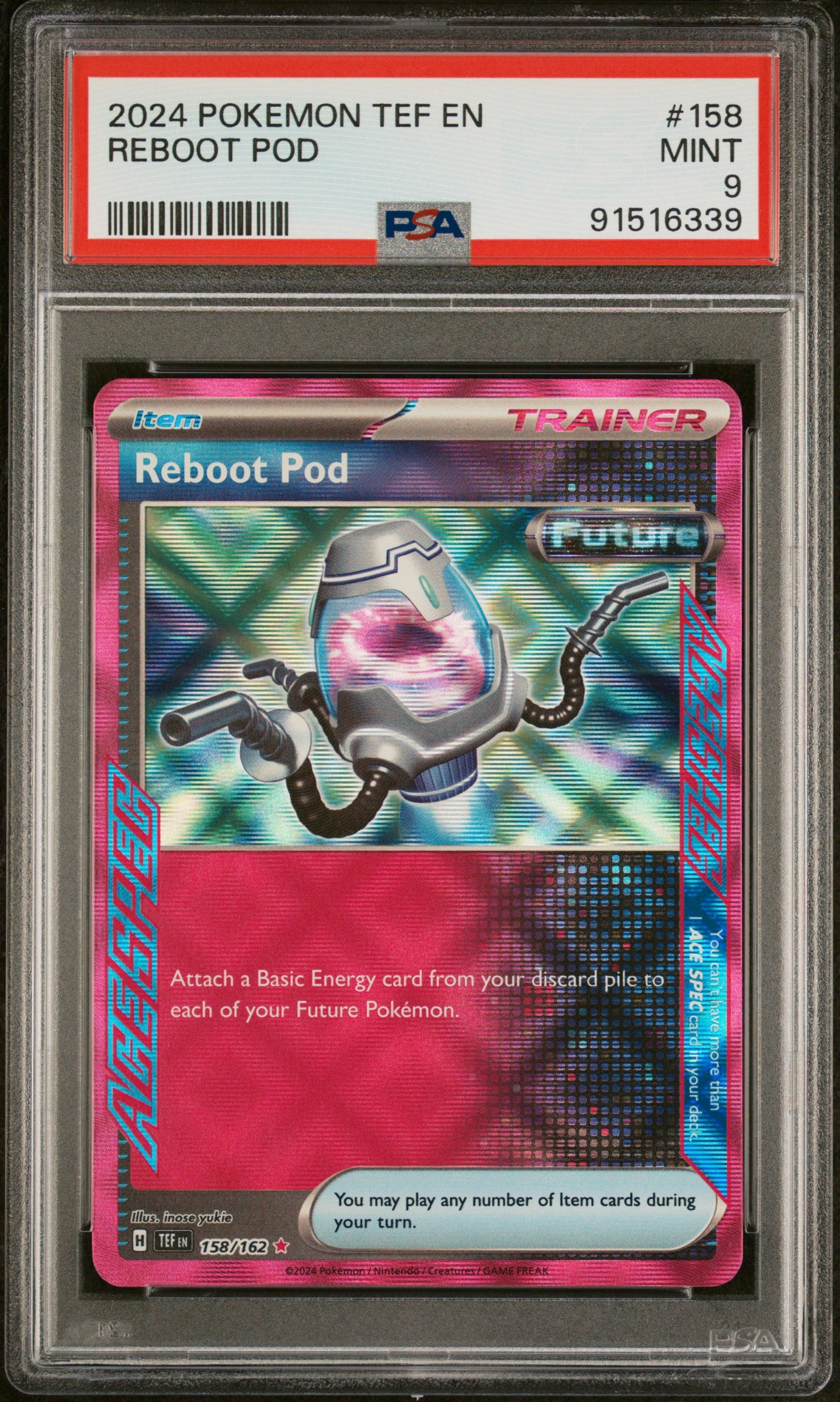 REBOOT POD 158/162 Common POKEMON TEF EN-TEMPORAL FORCES PSA9 MINT 9 PSA population 91 <a href=https://www.psacard.com/cert/91516339/psa>https://www.psacard.com/cert/91516339/psa</a>