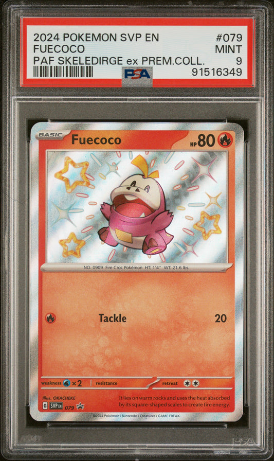 FUECOCO 79/SVP Common POKEMON SVP EN-SV BLACK STAR PROMO PAF SKELEDIRGE EX PREM COLL PSA9 MINT 9 PSA population 61 <a href=https://www.psacard.com/cert/91516349/psa>https://www.psacard.com/cert/91516349/psa</a>