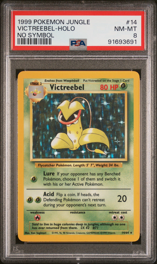 VICTREEBEL-HOLO 14/64 [No Symbol] POKEMON JUNGLE NO SYMBOL PSA8 NM-MT 8 PSA population 291 <a href=https://www.psacard.com/cert/91693691/psa>https://www.psacard.com/cert/91693691/psa</a>