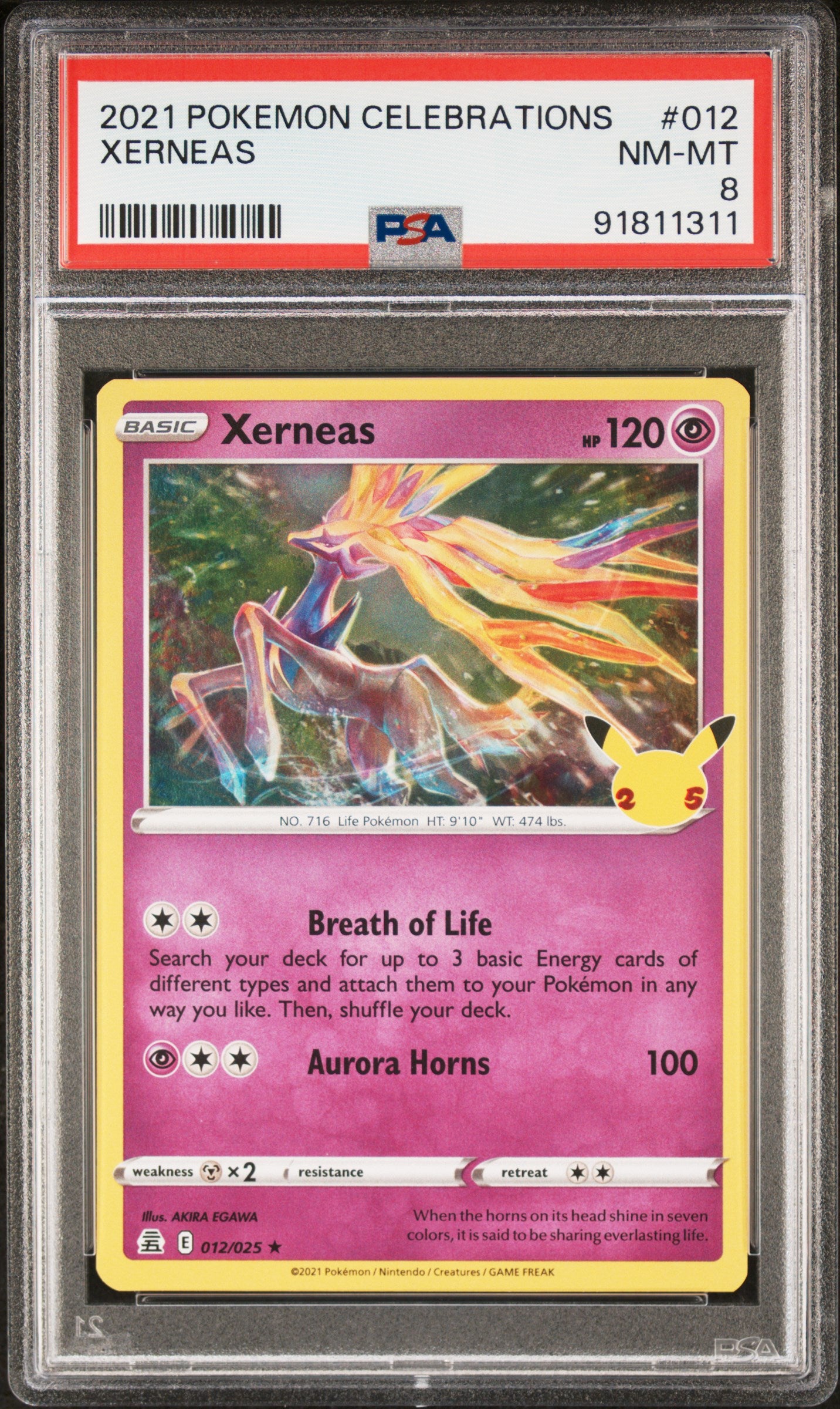 XERNEAS 12/25 Common POKEMON CELEBRATIONS PSA8 NM-MT 8 PSA population 212 <a href=https://www.psacard.com/cert/91811311/psa>https://www.psacard.com/cert/91811311/psa</a>