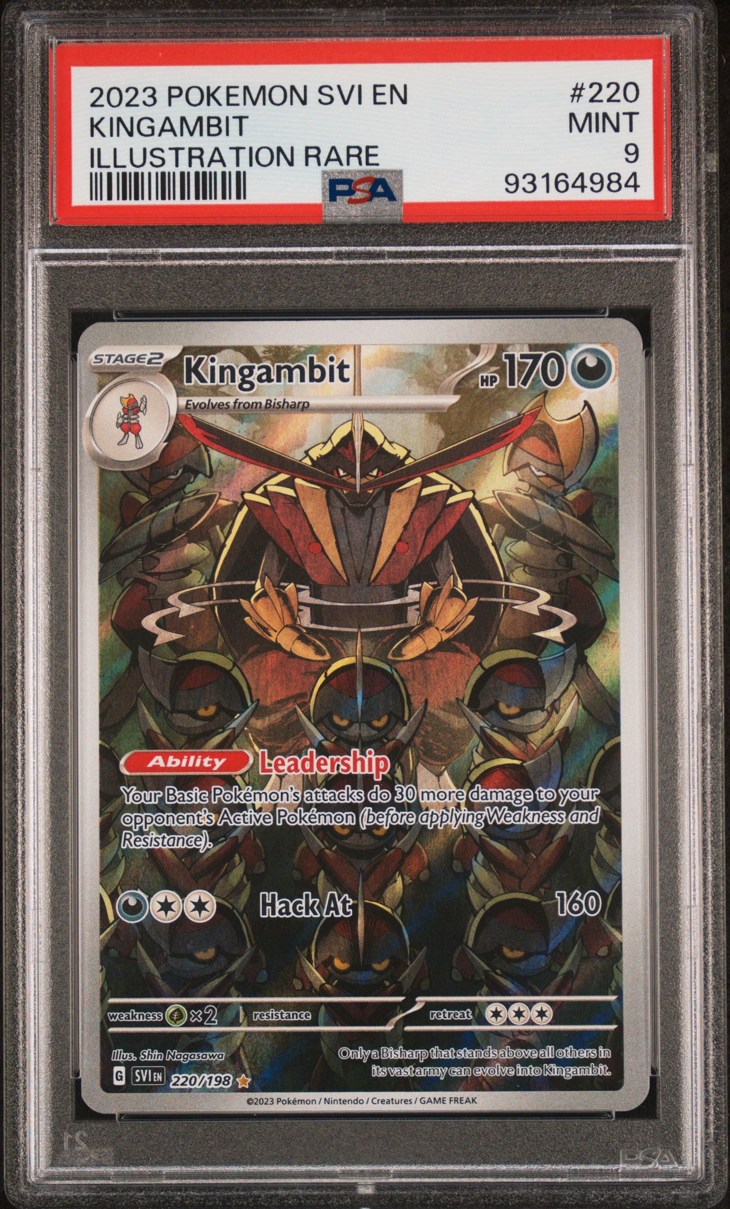 KINGAMBIT 220/198 Common POKEMON SVI EN-SCARLET & VIOLET ILLUSTRATION RARE PSA9 MINT 9 PSA population 678 <a href=https://www.psacard.com/cert/93164984/psa>https://www.psacard.com/cert/93164984/psa</a>