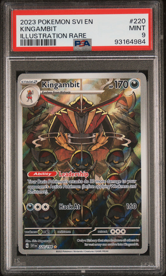 KINGAMBIT 220/198 Common POKEMON SVI EN-SCARLET & VIOLET ILLUSTRATION RARE PSA9 MINT 9 PSA population 678 <a href=https://www.psacard.com/cert/93164984/psa>https://www.psacard.com/cert/93164984/psa</a>