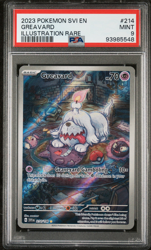 GREAVARD 214/198 Common POKEMON SVI EN-SCARLET & VIOLET ILLUSTRATION RARE PSA9 MINT 9 PSA population 1232 <a href=https://www.psacard.com/cert/93985548/psa>https://www.psacard.com/cert/93985548/psa</a>