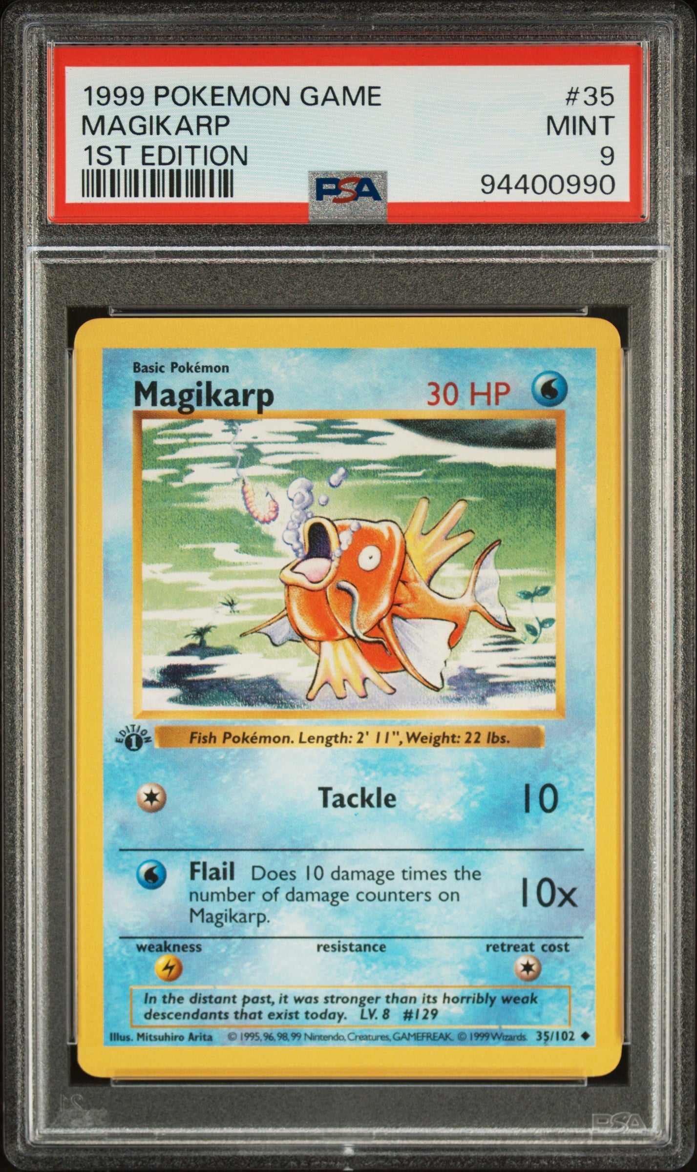 MAGIKARP 35/102 [1st Edition]  POKEMON GAME 1ST EDITION PSA9 MINT 9 PSA population 709 <a href=https://www.psacard.com/cert/94400990/psa>https://www.psacard.com/cert/94400990/psa</a>