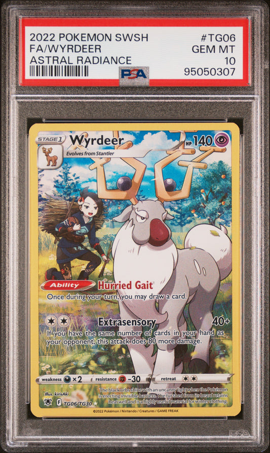 FA/WYRDEER TG06/TG30 Common POKEMON SWORD & SHIELD ASTRAL RADIANCE ASTRAL RADIANCE PSA10 GEM MT 10 PSA population 111 <a href=https://www.psacard.com/cert/95050307/psa>https://www.psacard.com/cert/95050307/psa</a>