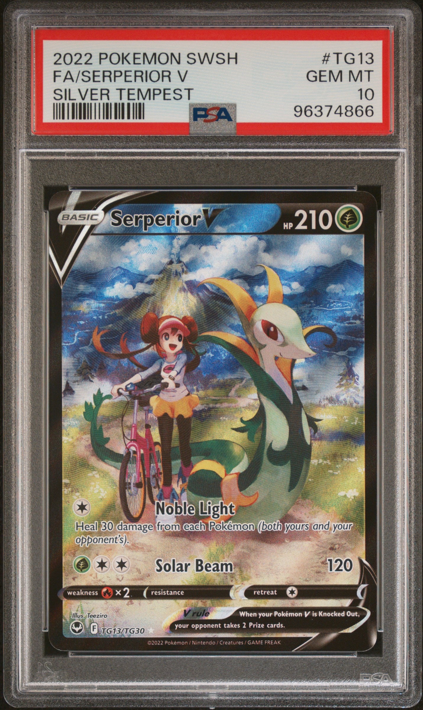 FA/SERPERIOR V TG13/TG30 Common POKEMON SWORD & SHIELD SILVER TEMPEST SILVER TEMPEST PSA10 GEM MT 10 PSA population 1576 <a href=https://www.psacard.com/cert/96374866/psa>https://www.psacard.com/cert/96374866/psa</a>