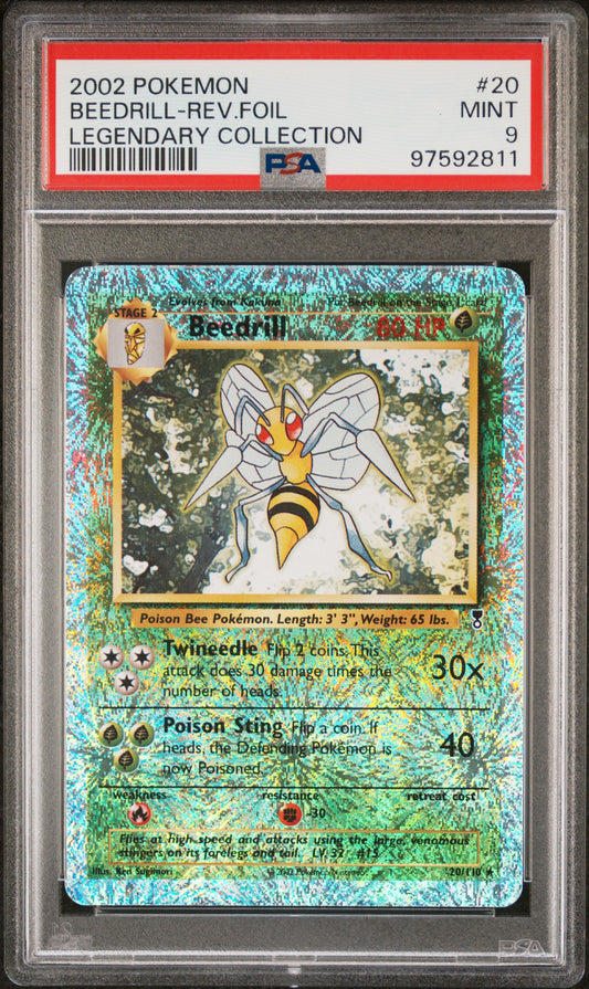 BEEDRILL-REV.FOIL 20/110 [Reverse Holo] POKEMON LEGENDARY COLLECTION LEGENDARY COLLECTION PSA9 MINT 9 PSA population 207 <a href=https://www.psacard.com/cert/97592811/psa>https://www.psacard.com/cert/97592811/psa</a>