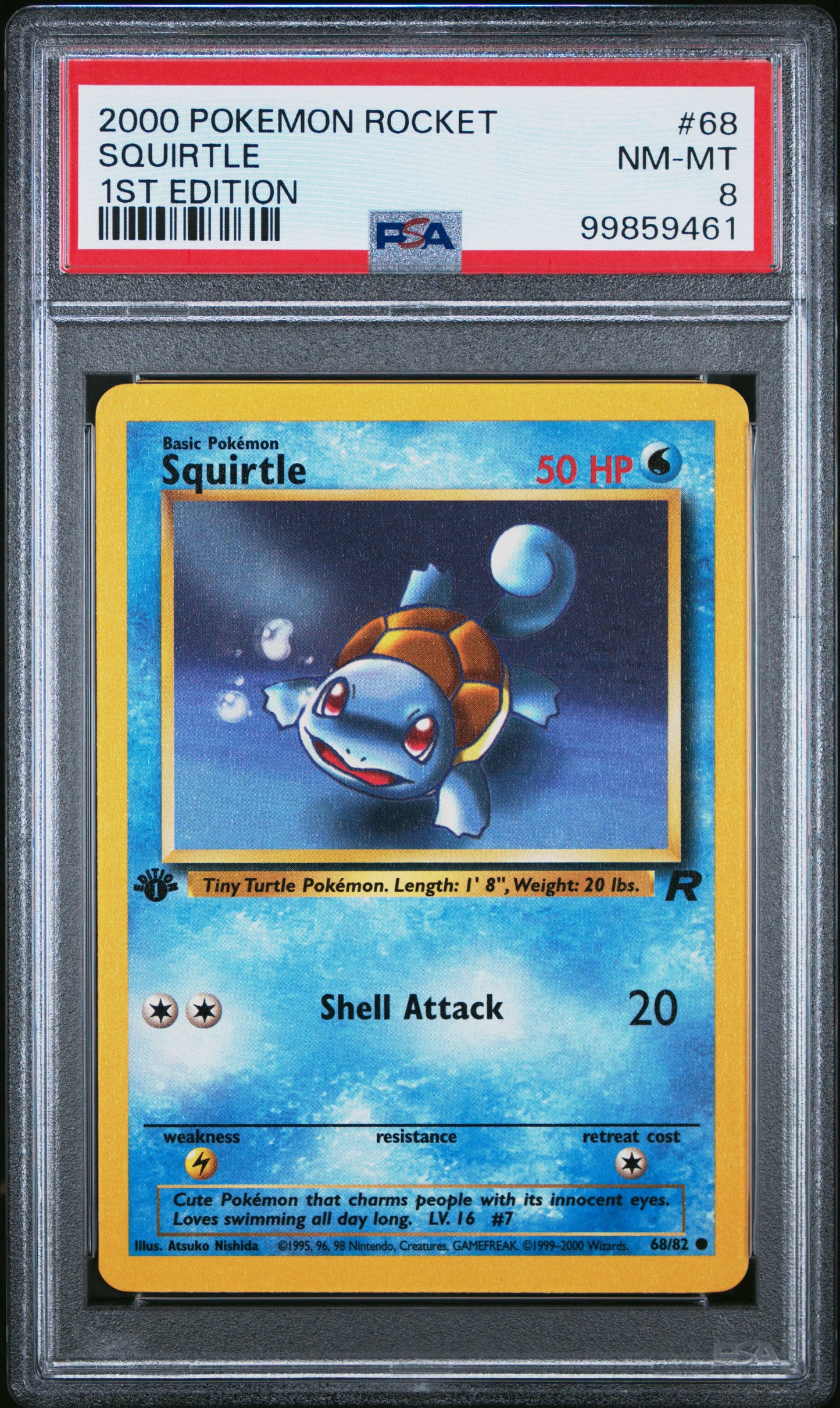 SQUIRTLE 68/82 [1st Edition] POKEMON ROCKET 1ST EDITION PSA8 NM-MT 8 PSA population 1507 <a href=https://www.psacard.com/cert/99859461/psa>https://www.psacard.com/cert/99859461/psa</a>